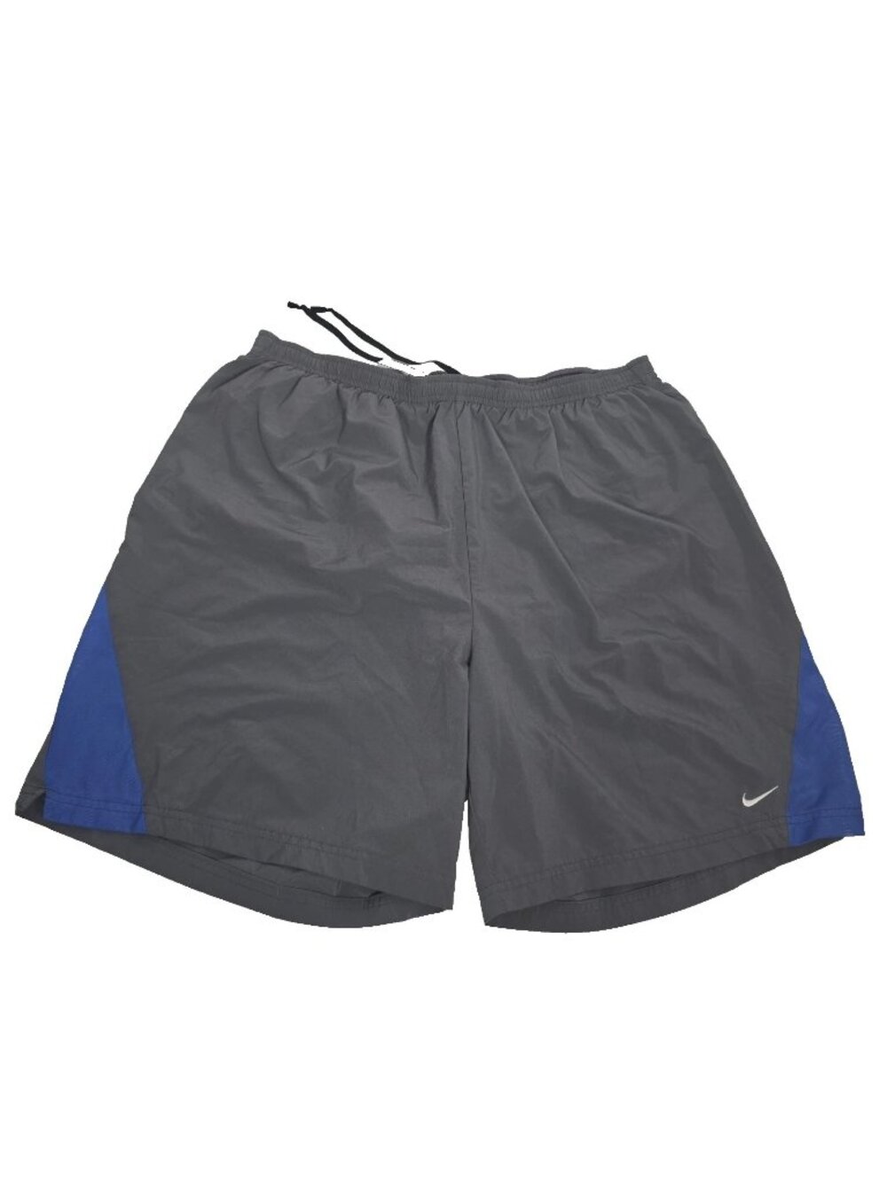 Nike Basketball Shorts Blue Gray Mens XXL 2XL Cinch Tie Waist Lined Dri‎ Fit